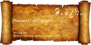 Havasi Ágnes névjegykártya